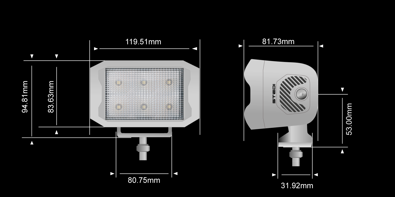 STEDI G6 Marine Ultra Flood arbeidslys